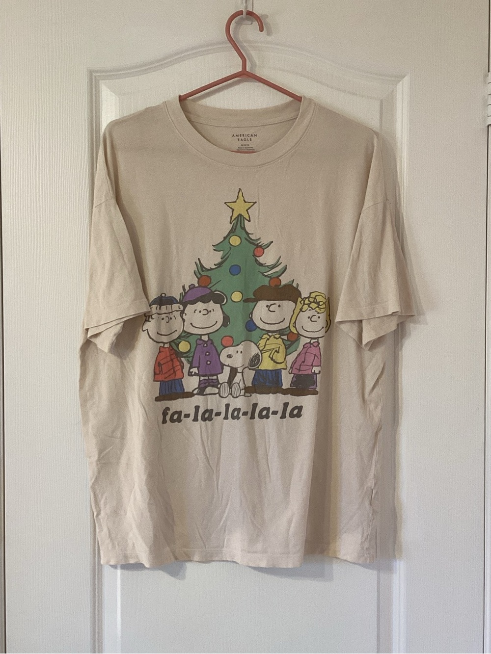 American Eagle Outfitters Holiday Graphic Tee - Cream Christmas Tree